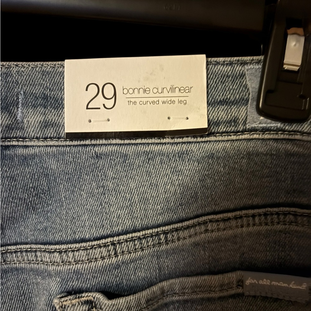 7 For All Mankind Bonnie Curvilinear Curved Wide Leg Jean NWT (Size 29 Waist) - Picture 6 of 6